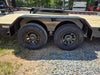 Image of NC Jobsite equipment trailer 3500 lb axles, flat trailer, fenders manufactured in Lexington North Carolina