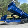 Dump Trailer heavy duty Ford Blue by Jobsite trailers in Lexington NC, buyers automatic tarp