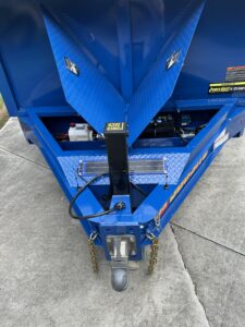 Dump Trailer heavy duty Ford Blue by Jobsite trailers in Lexington NC, dump solar charger