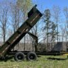Dump Trailer heavy duty army green lifted bed by Jobsite trailers in Lexington NC