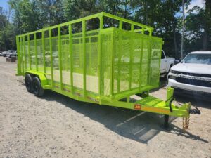 Lime Green high side mesh trailer for signs and traffic cones for North Carolina